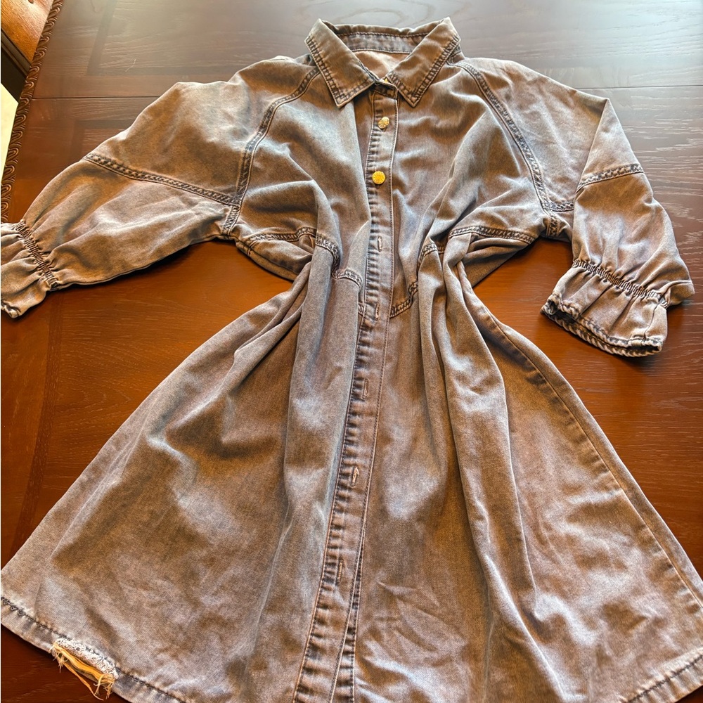 Denim Button-Down Dress